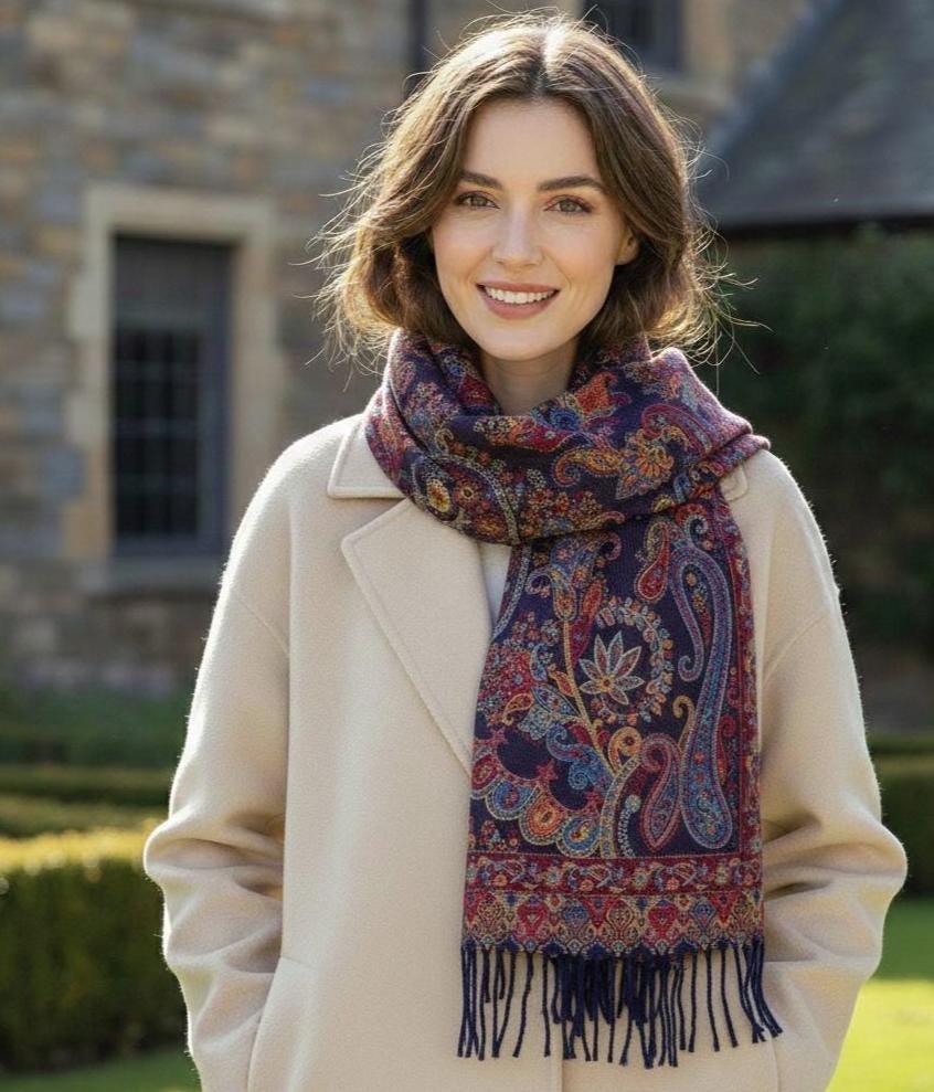 Soft Pashmina Shawl & Scarf for Women, Jacquard Brocade, Shawl, Sarong or Head Wraps