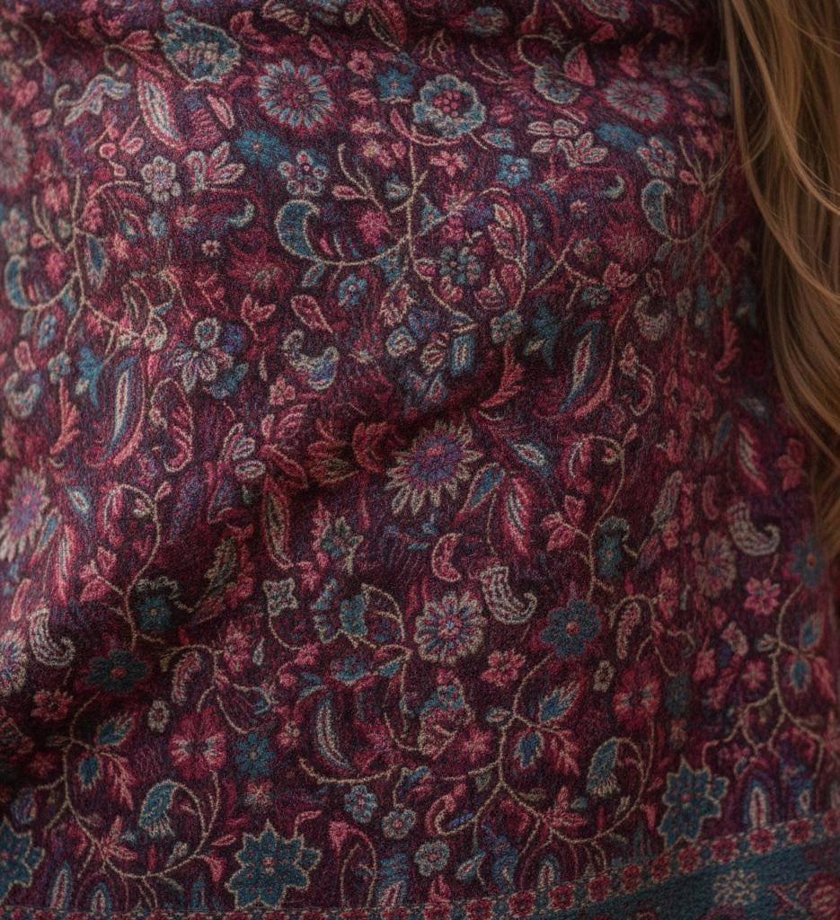 Reversible Soft Pashmina Shawl & Scarf for Women, Jacquard Brocade, Shawl, Sarong or Head Wraps