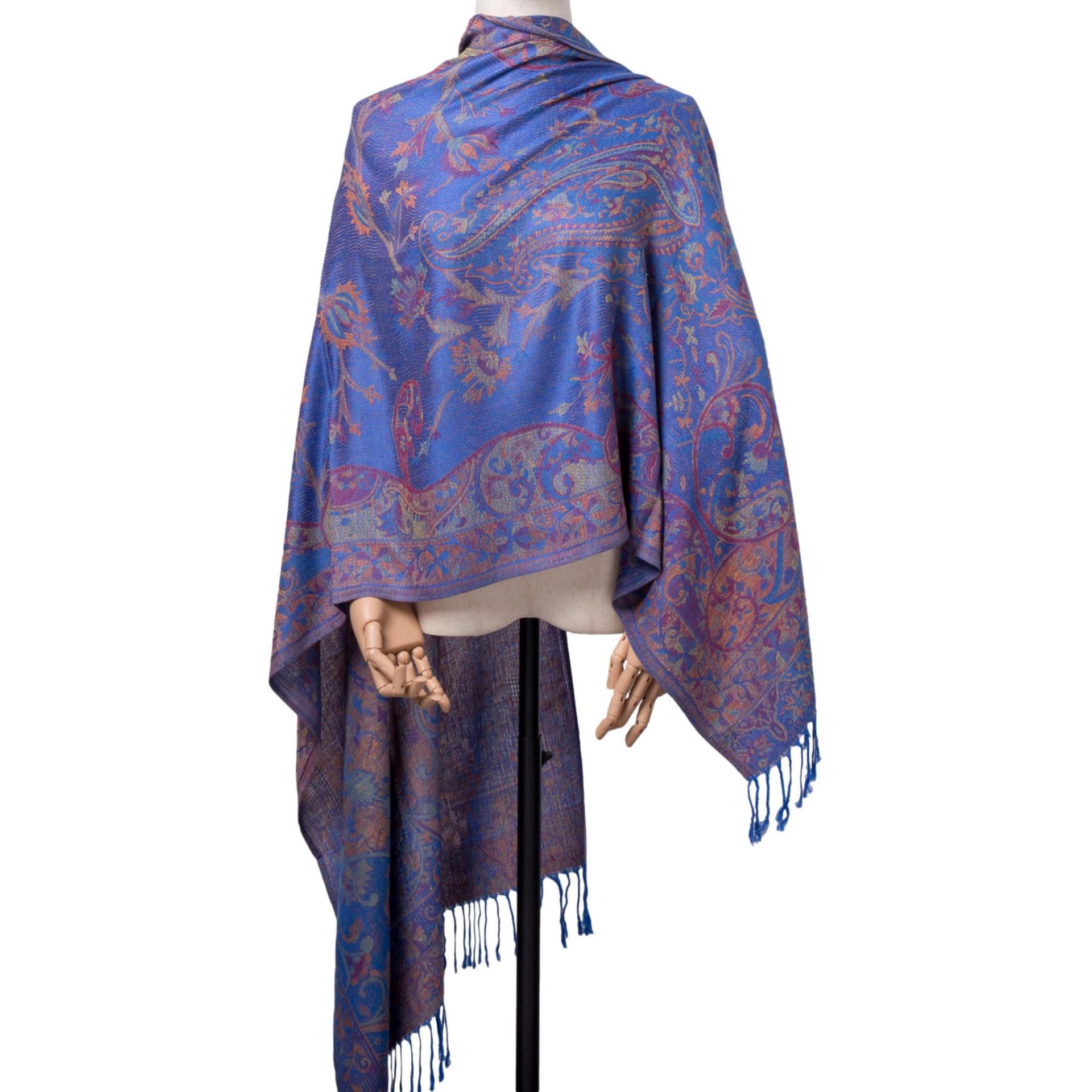 Reversible Soft Pashmina Shawl & Scarf for Women, Jacquard Brocade, Shawl, Sarong or Head Wraps