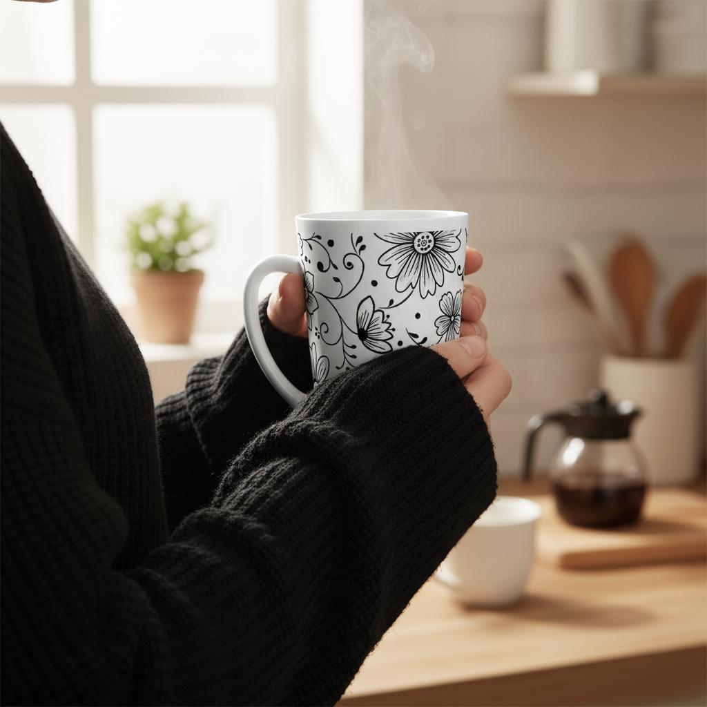 Latte 17oz Ceramic Mug - Coffee or Tea Cup, Extra Tall