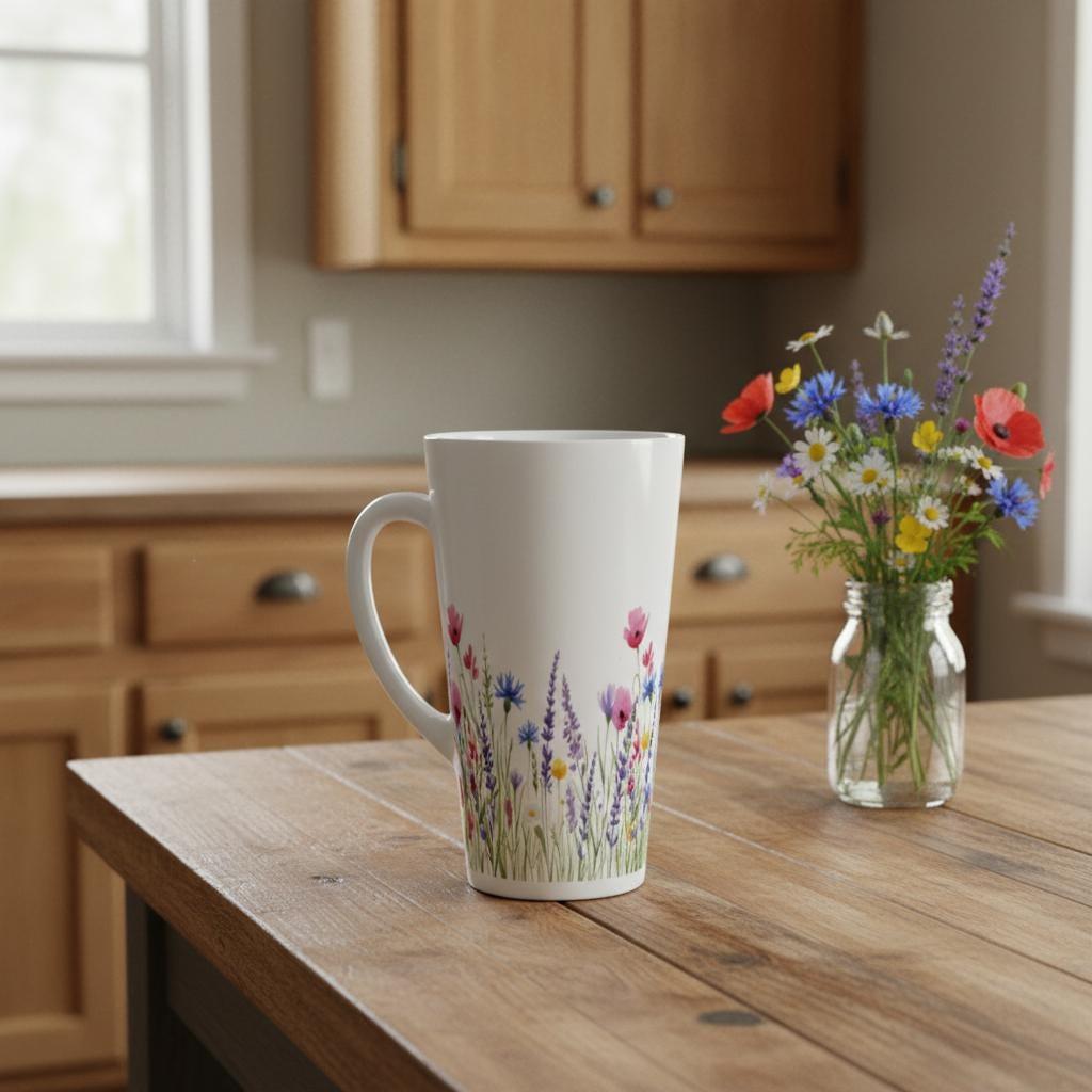 Latte 17oz Ceramic Mug - Coffee or Tea Cup, Extra Tall