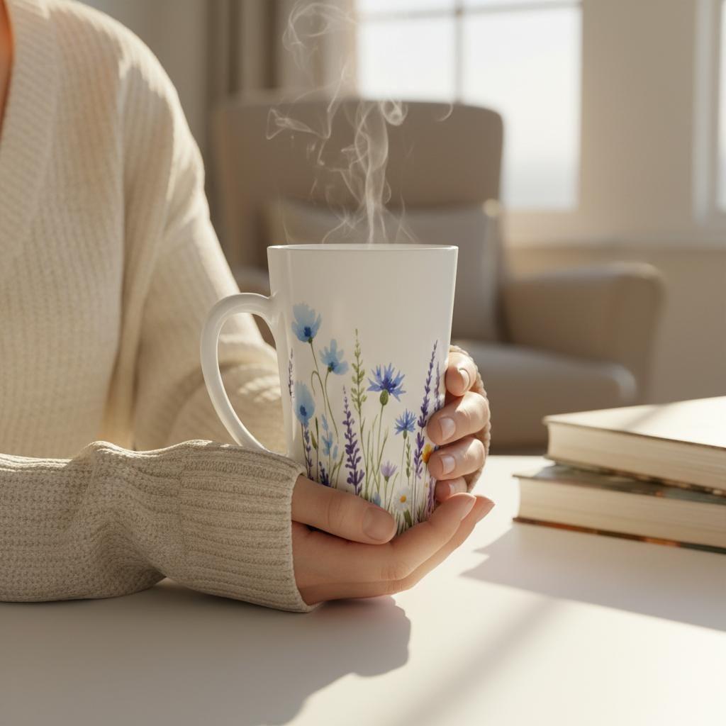 Latte 17oz Ceramic Mug - Coffee or Tea Cup, Extra Tall