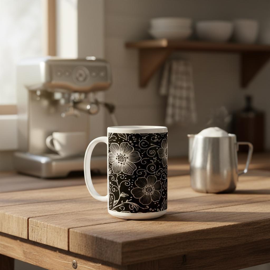 Floral Cups -  Large and Small Ceramic Mugs