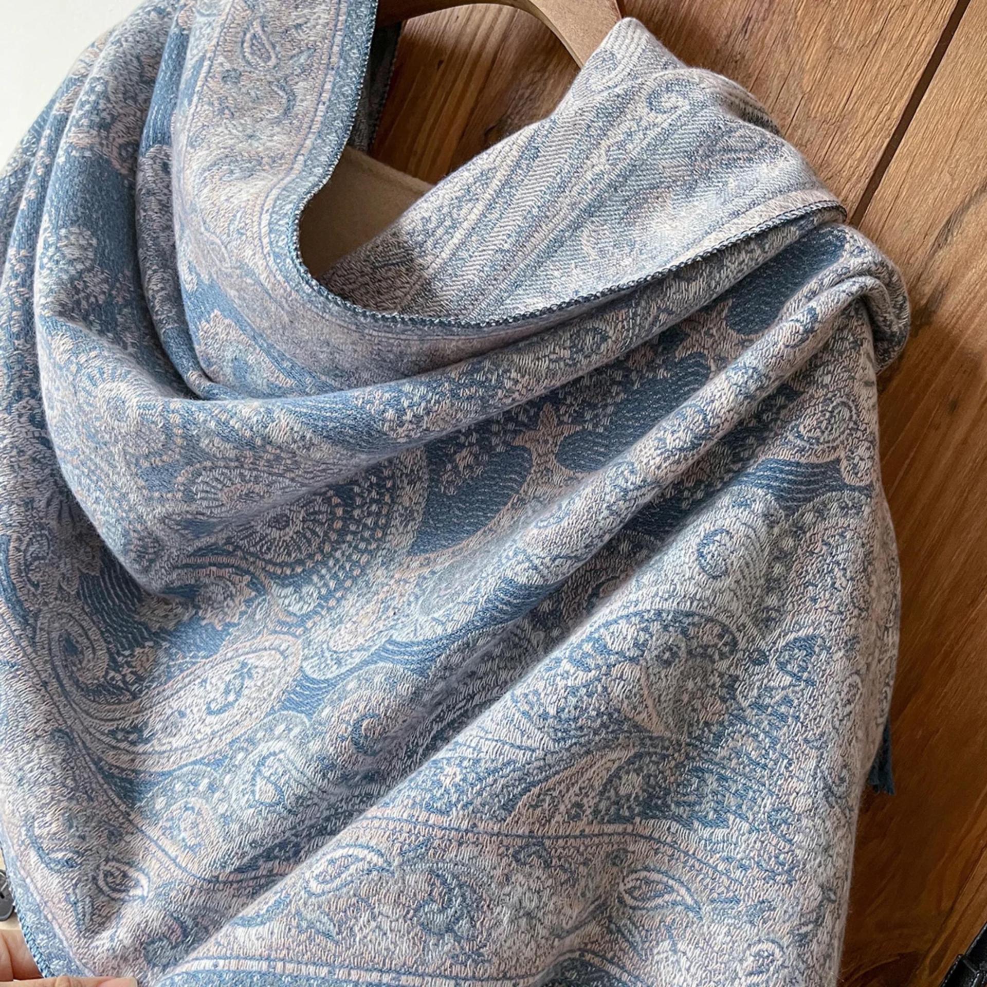 Reversible Soft Pashmina Shawl & Scarf for Women, Jacquard Brocade, Shawl, Sarong or Head Wraps