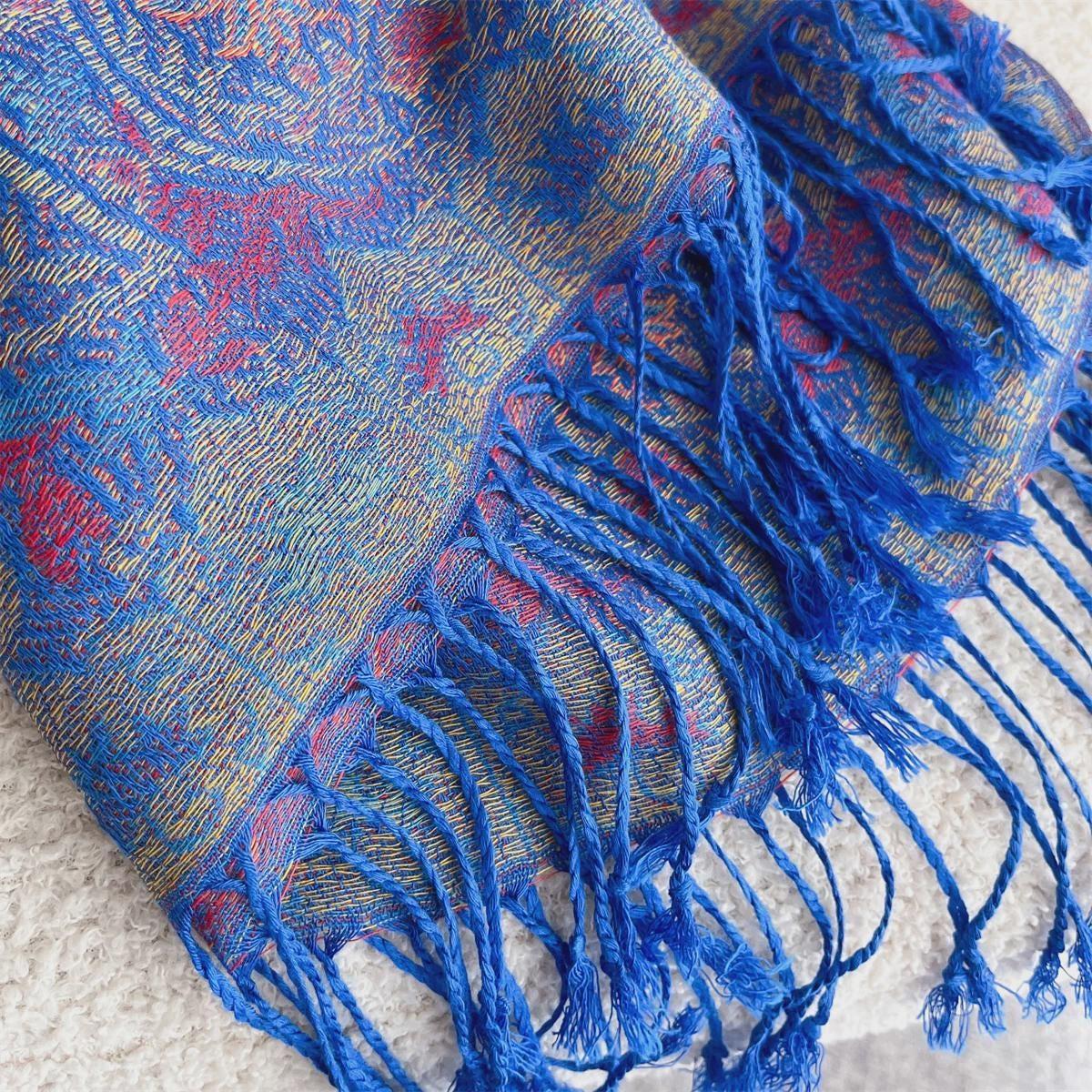 Soft Pashmina Shawl & Scarf for Women, Jacquard Brocade, Shawl, Sarong or Head Wraps