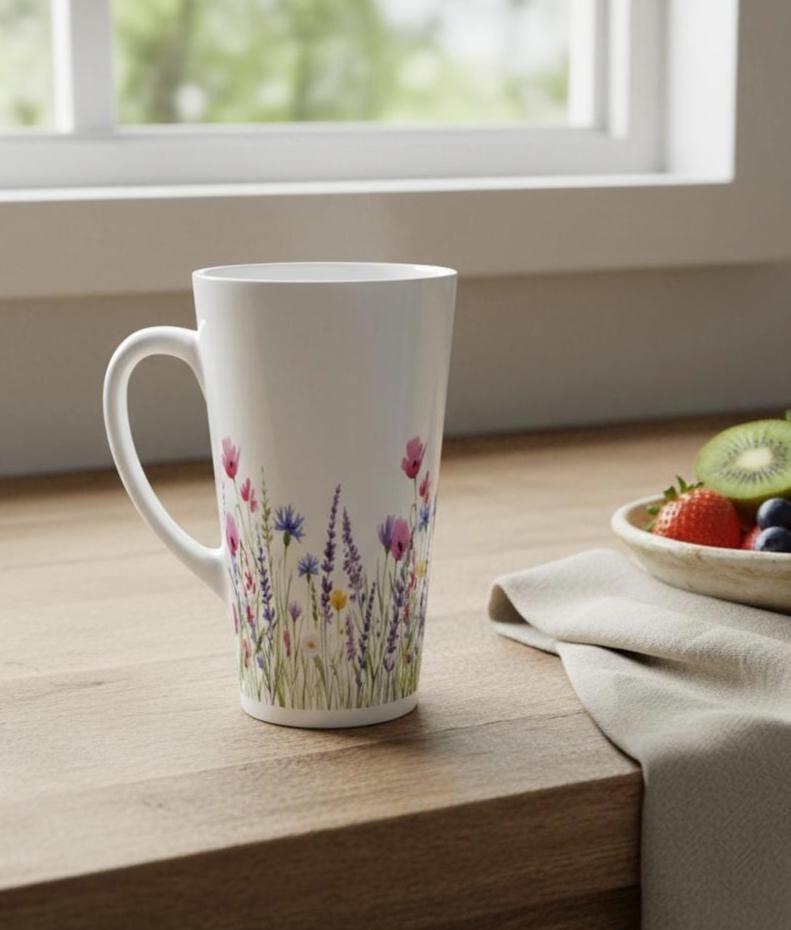 Latte 17oz Ceramic Mug - Coffee or Tea Cup, Extra Tall