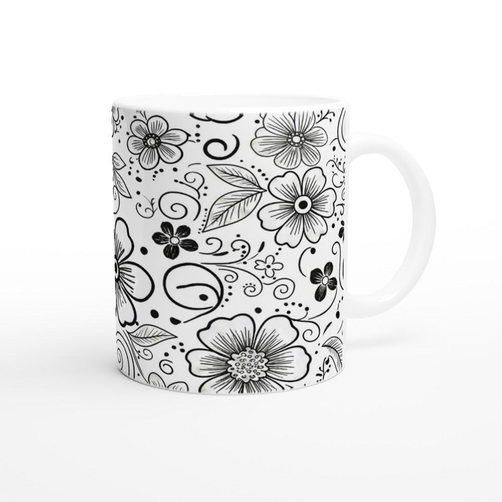 Floral Cups -  Large and Small Ceramic Mugs