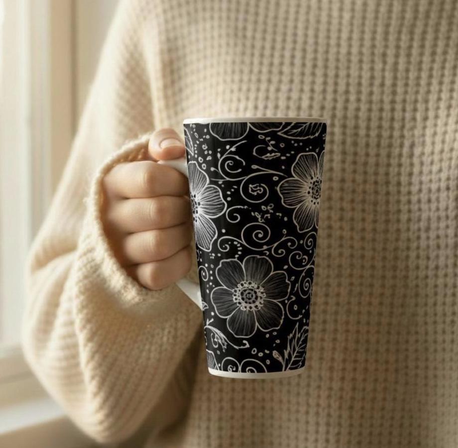 Latte 17oz Ceramic Mug - Coffee or Tea Cup, Extra Tall