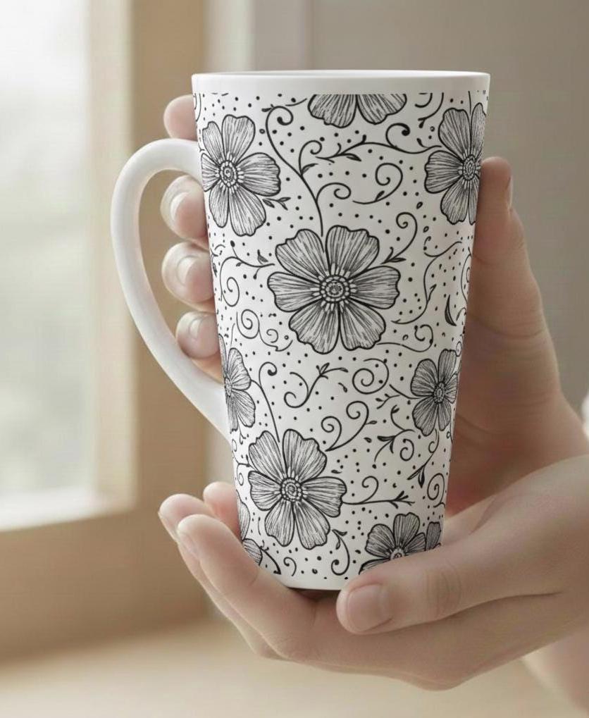 Latte 17oz Ceramic Mug - Coffee or Tea Cup, Extra Tall