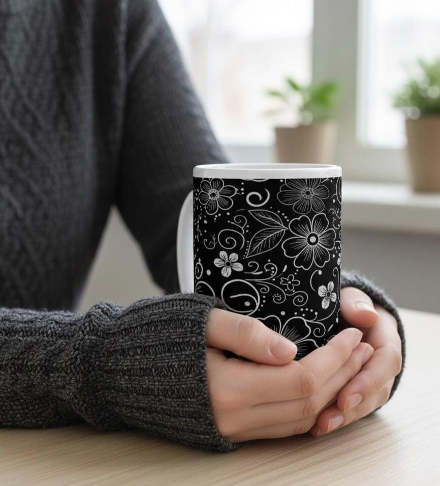 Floral Cups -  Large and Small Ceramic Mugs