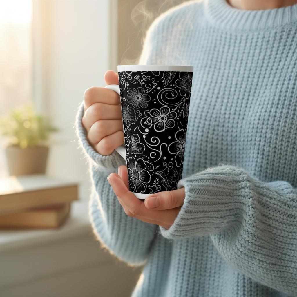 Latte 17oz Ceramic Mug - Coffee or Tea Cup, Extra Tall