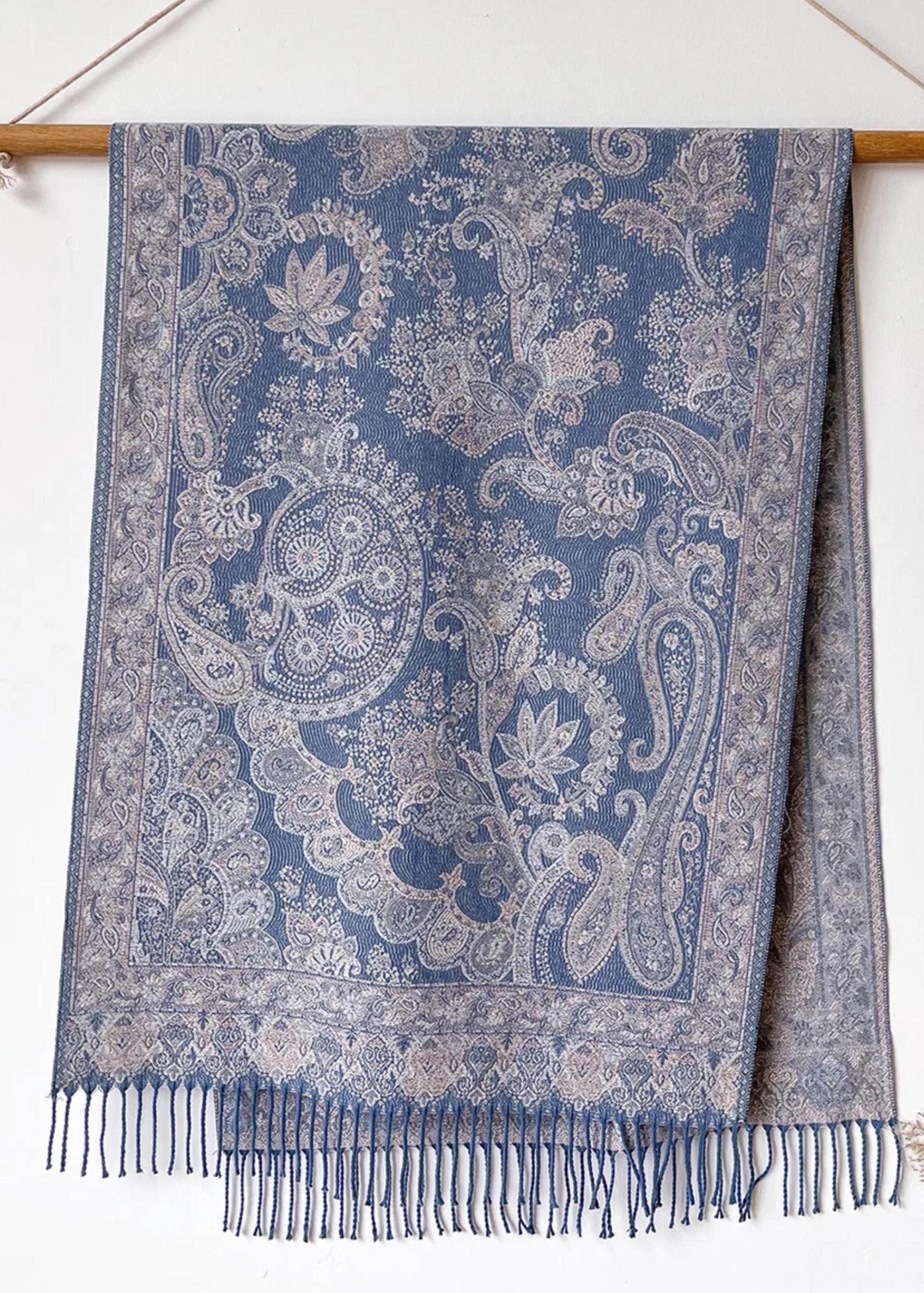 Reversible Soft Pashmina Shawl & Scarf for Women, Jacquard Brocade, Shawl, Sarong or Head Wraps