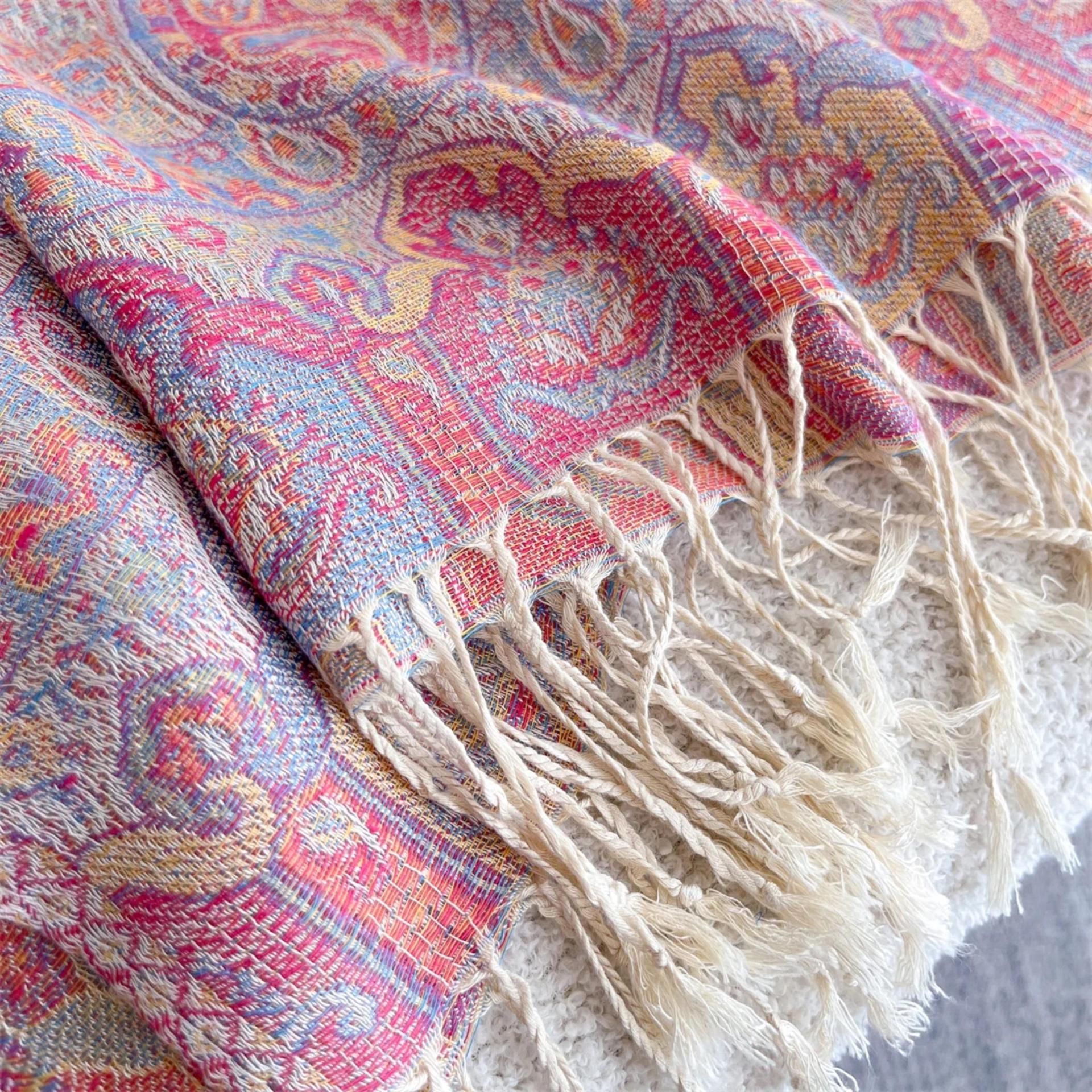 Soft Pashmina Shawl & Scarf for Women, Jacquard Brocade, Shawl, Sarong or Head Wraps