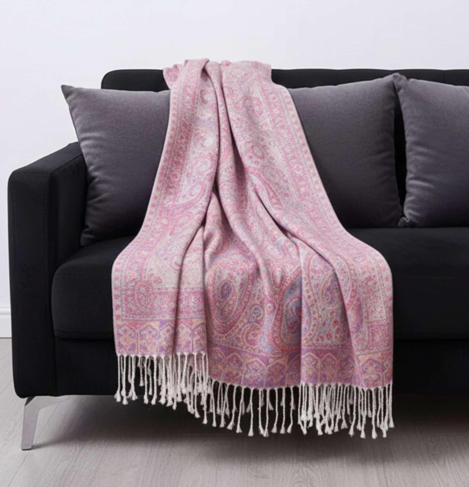 Soft Pashmina Shawl & Scarf for Women, Jacquard Brocade, Shawl, Sarong or Head Wraps