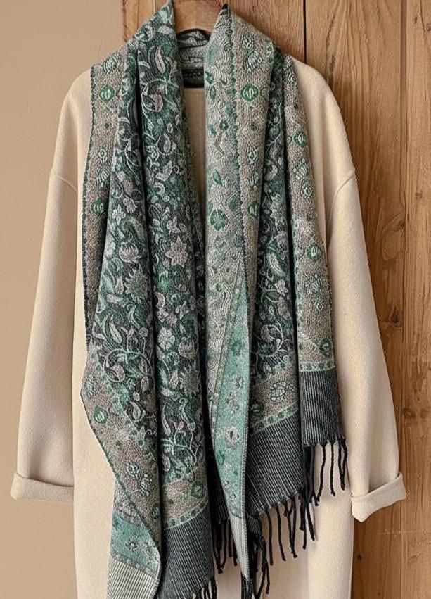 Soft Pashmina Shawl & Scarf for Women, Jacquard Brocade, Shawl, Sarong or Head Wraps