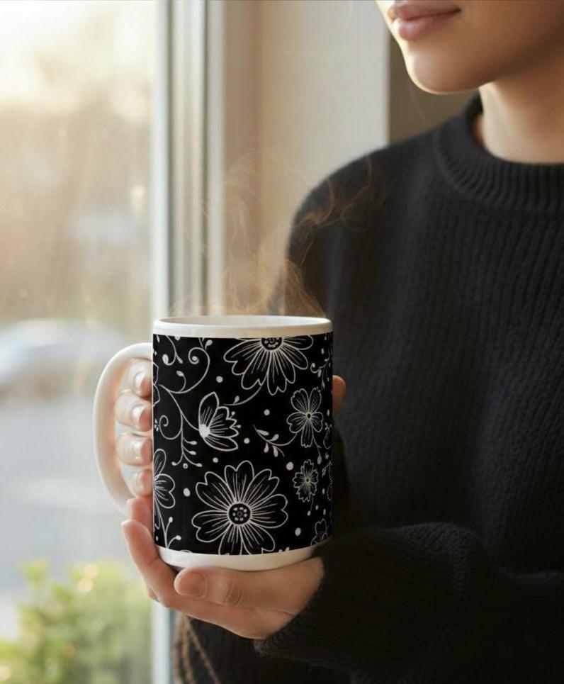 Floral Cups -  Large and Small Ceramic Mugs