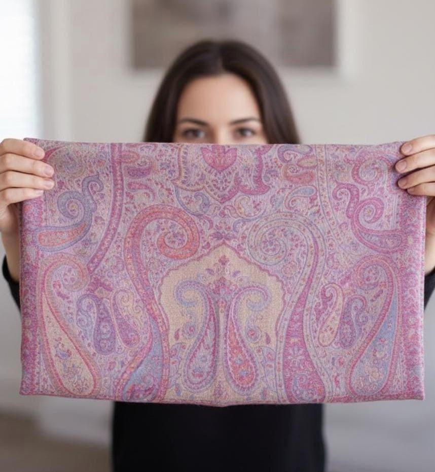 Soft Pashmina Shawl & Scarf for Women, Jacquard Brocade, Shawl, Sarong or Head Wraps