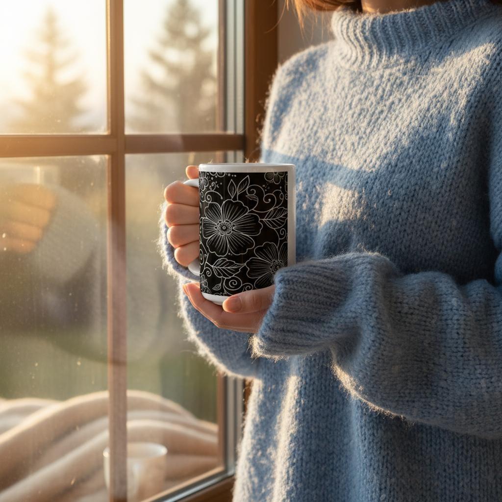 Floral Cups -  Large and Small Ceramic Mugs