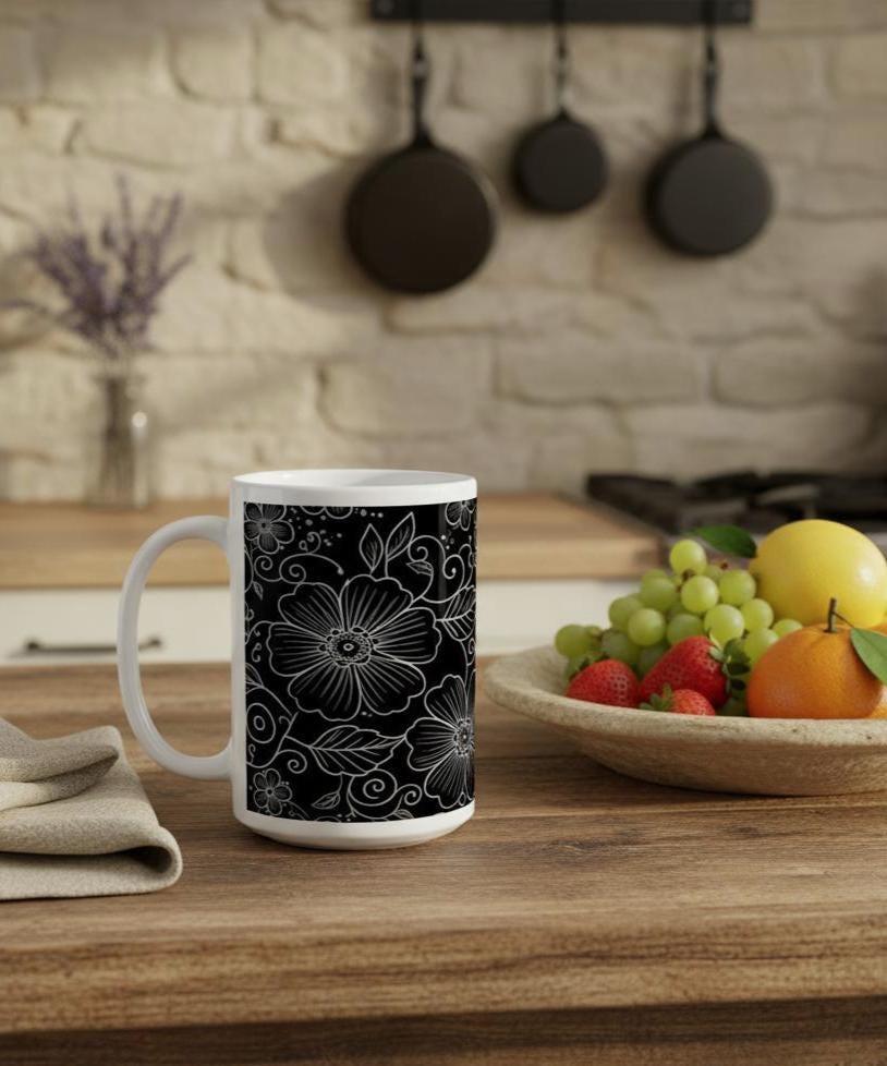 Floral Cups -  Large and Small Ceramic Mugs