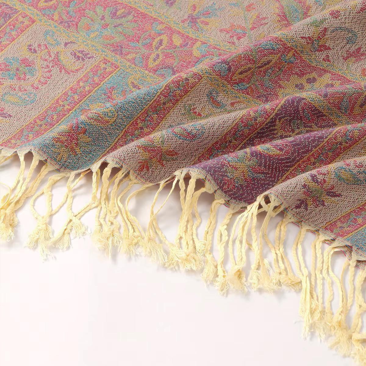 Soft Pashmina Shawl & Scarf for Women, Jacquard Brocade, Shawl, Sarong or Head Wraps