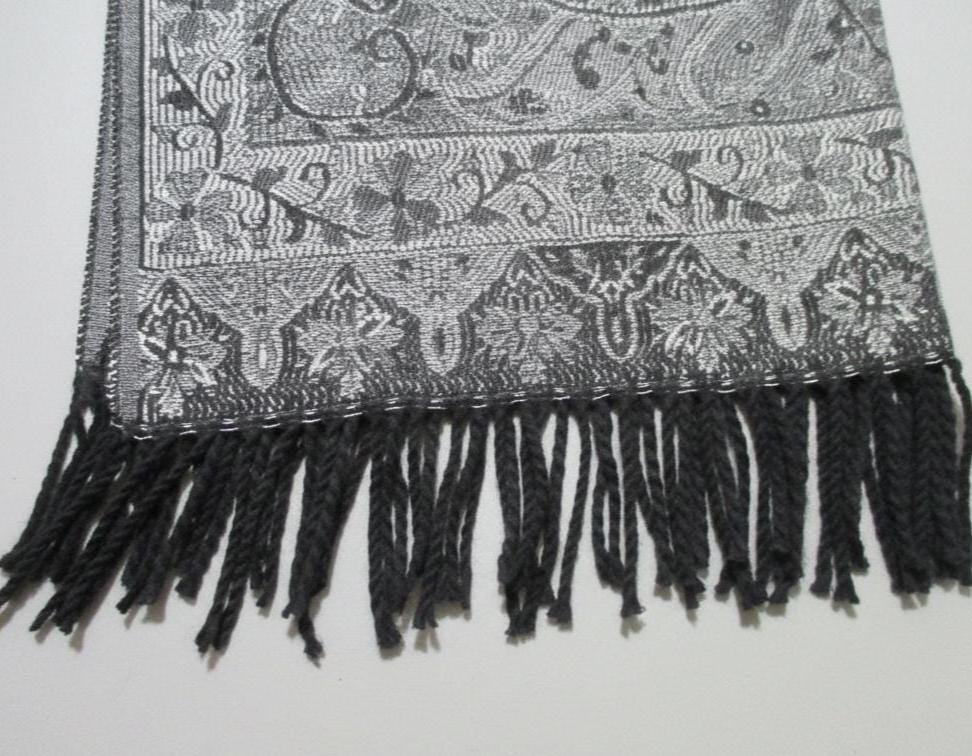 Reversible Soft Pashmina Shawl & Scarf for Women, Jacquard Brocade, Shawl, Sarong or Head Wraps