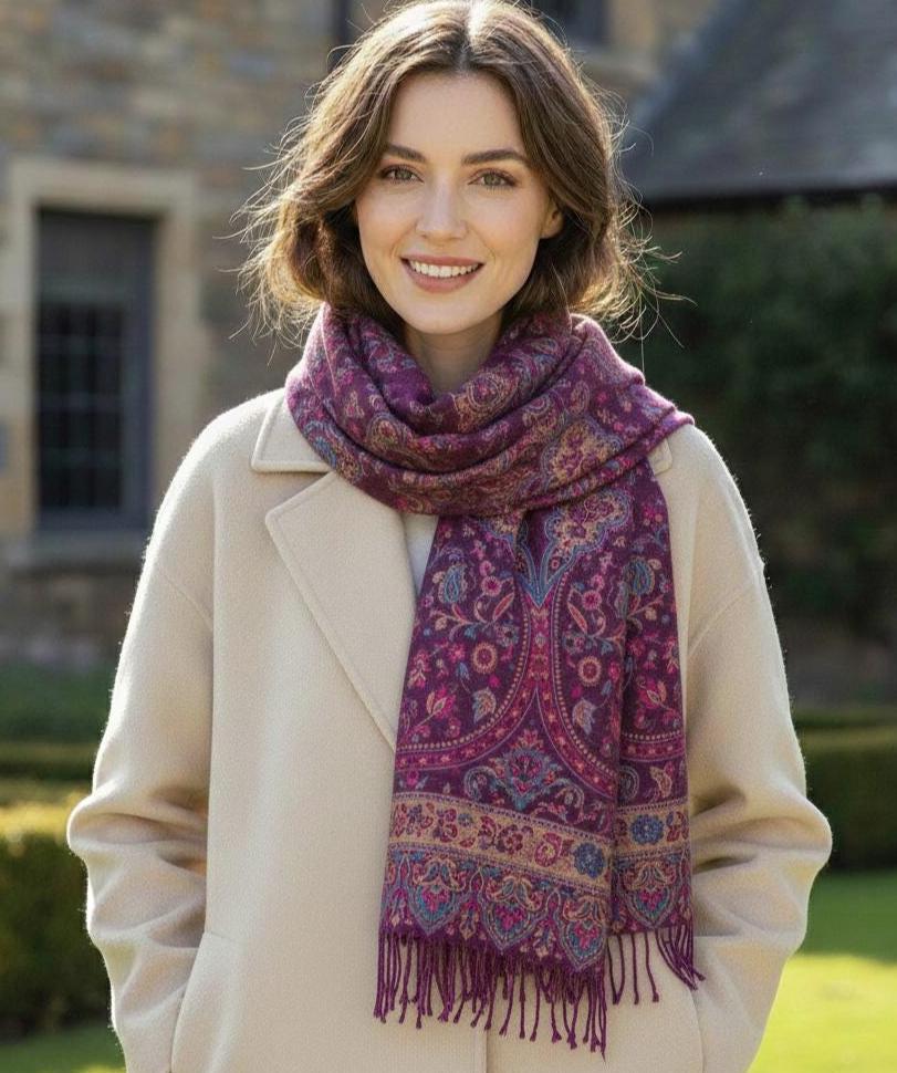 Soft Pashmina Shawl & Scarf for Women, Jacquard Brocade, Shawl, Sarong or Head Wraps