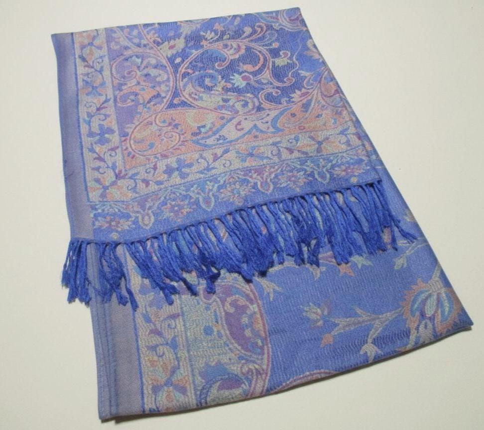 Reversible Soft Pashmina Shawl & Scarf for Women, Jacquard Brocade, Shawl, Sarong or Head Wraps