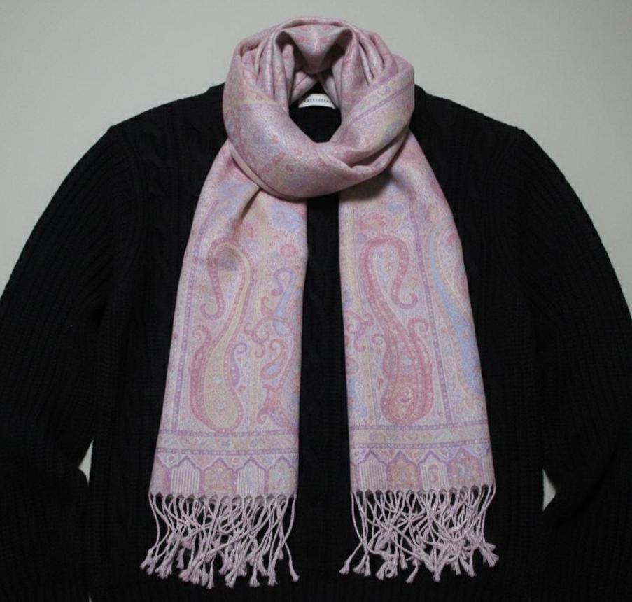 Soft Pashmina Shawl & Scarf for Women, Jacquard Brocade, Shawl, Sarong or Head Wraps