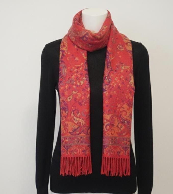 Reversible Soft Pashmina Shawl & Scarf for Women, Jacquard Brocade, Shawl, Sarong or Head Wraps