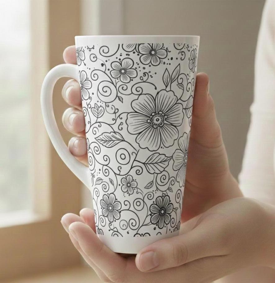 Latte 17oz Ceramic Mug - Coffee or Tea Cup, Extra Tall