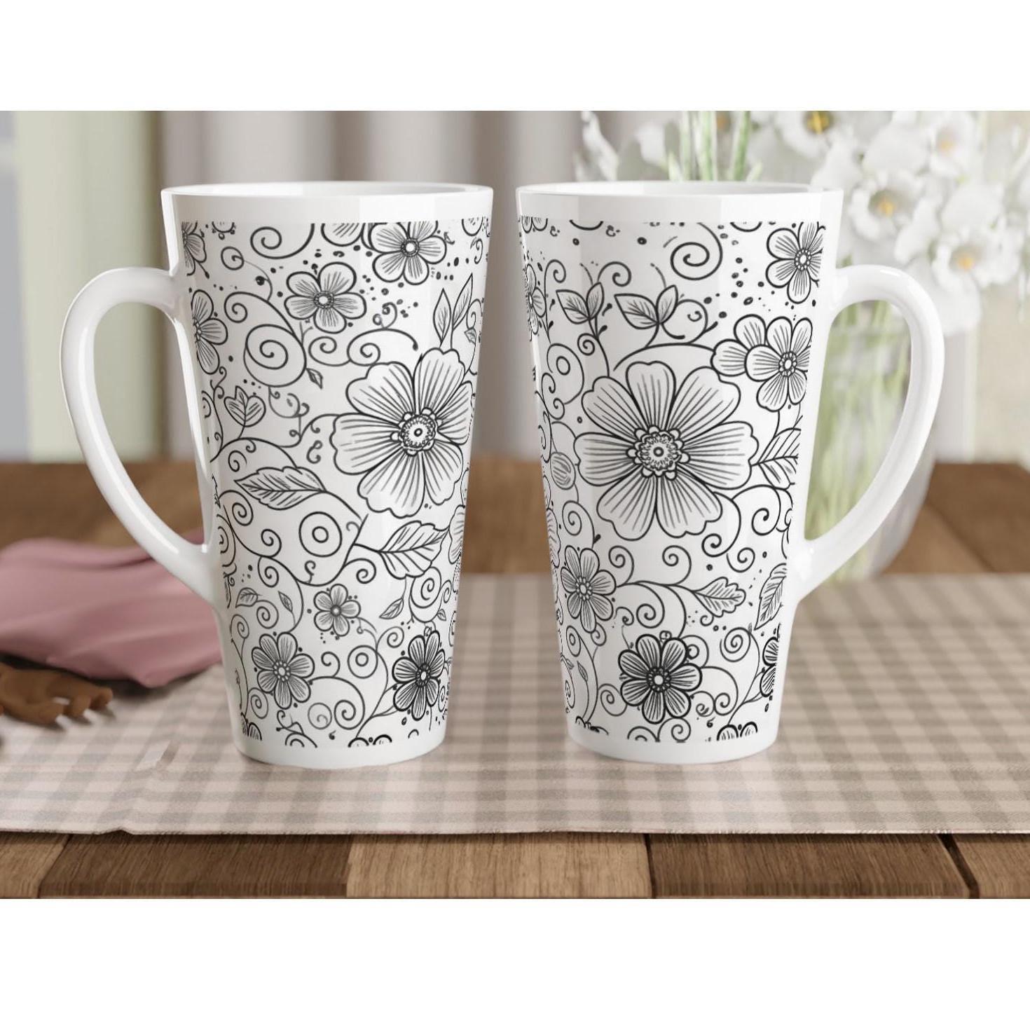 Latte 17oz Ceramic Mug - Coffee or Tea Cup, Extra Tall