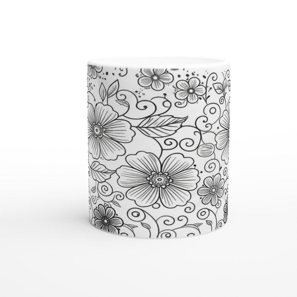 Floral Cups -  Large and Small Ceramic Mugs
