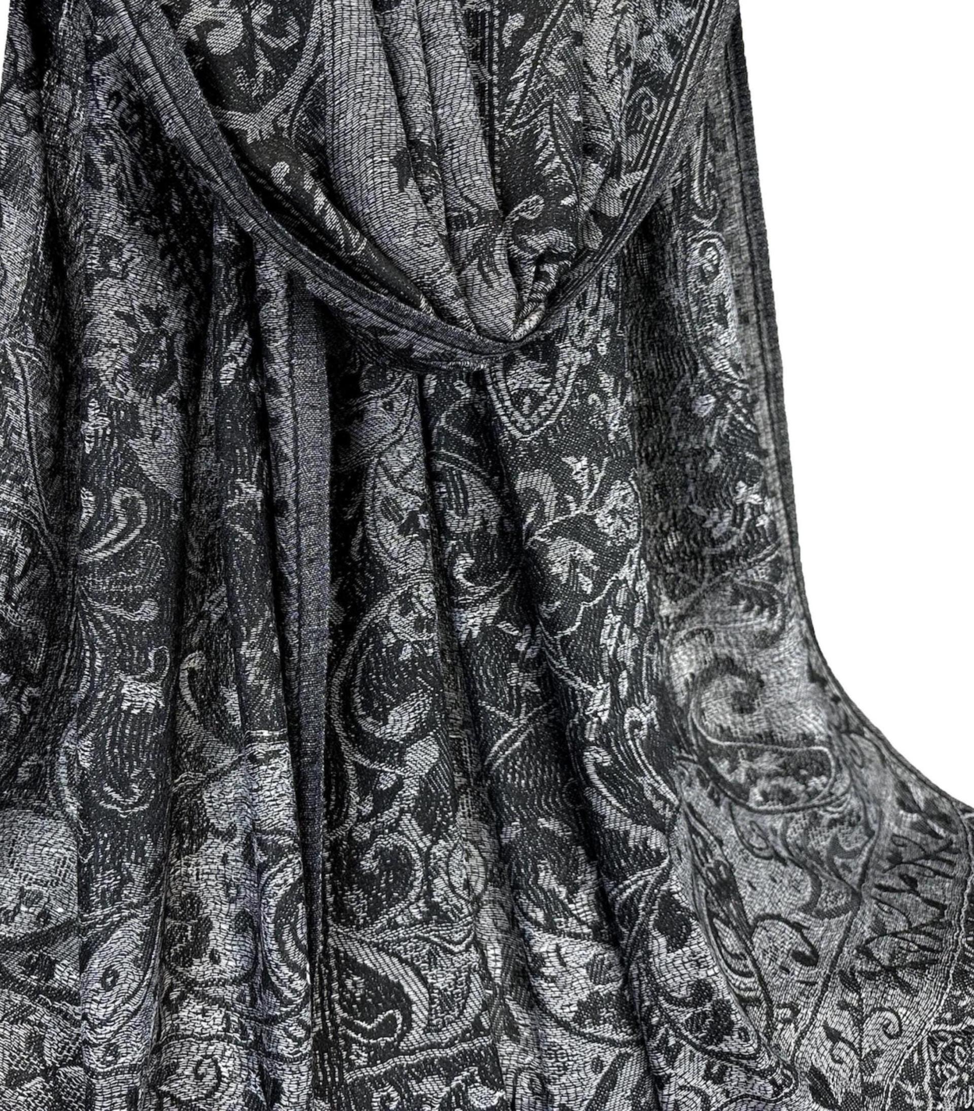 Reversible Soft Pashmina Shawl & Scarf for Women, Jacquard Brocade, Shawl, Sarong or Head Wraps