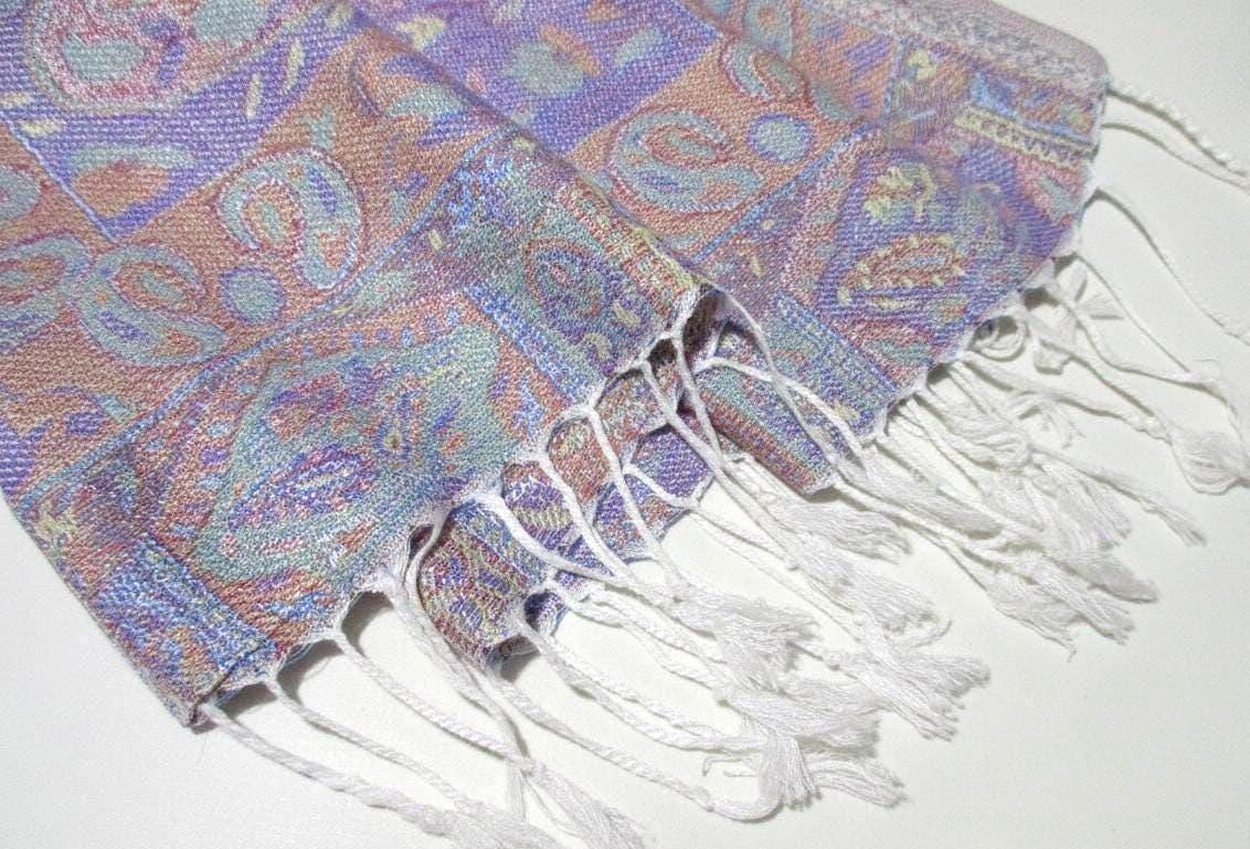 Soft Pashmina Shawl & Scarf for Women, Jacquard Brocade, Shawl, Sarong or Head Wraps