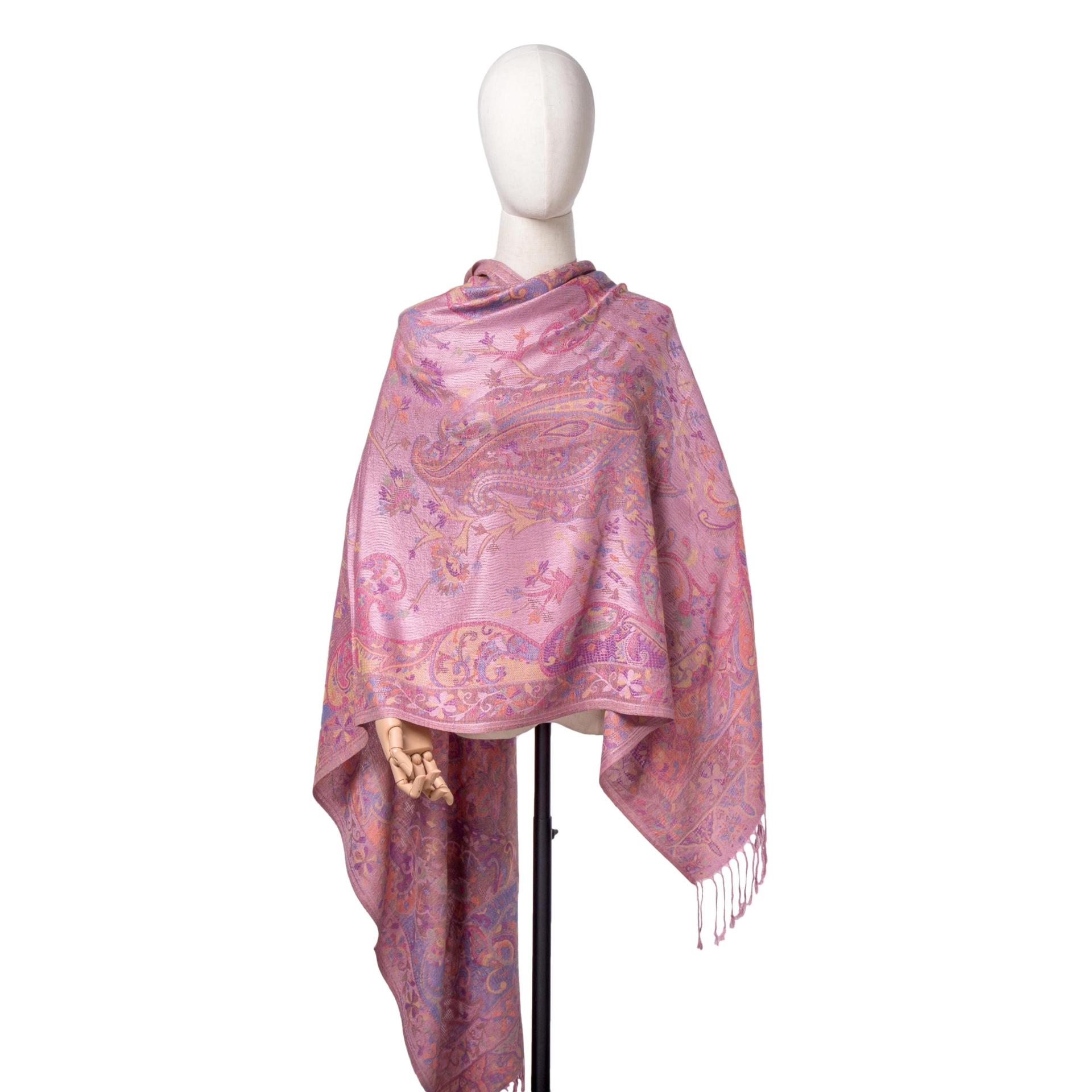 Reversible Soft Pashmina Shawl & Scarf for Women, Jacquard Brocade, Shawl, Sarong or Head Wraps