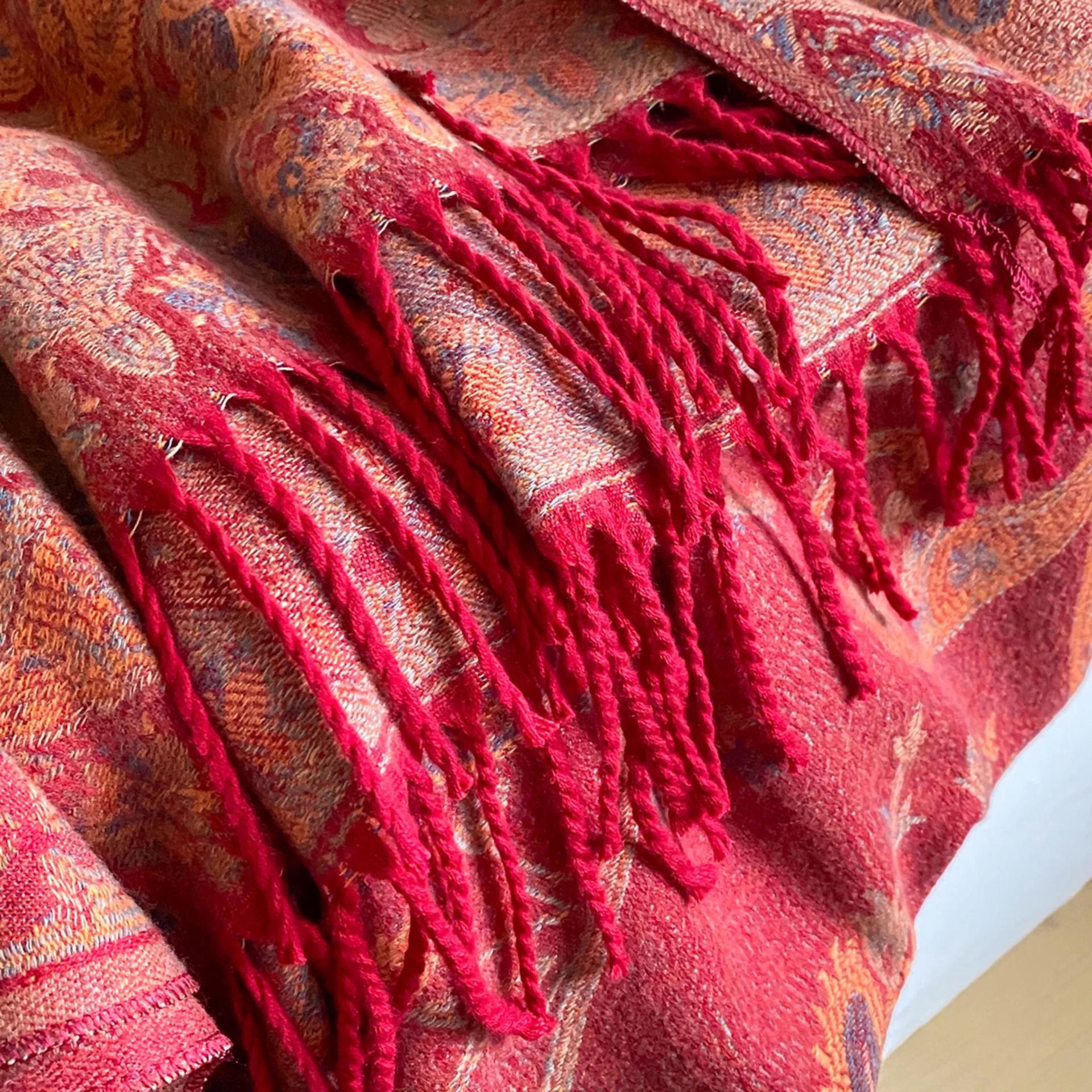 Reversible Soft Pashmina Shawl & Scarf for Women, Jacquard Brocade, Shawl, Sarong or Head Wraps