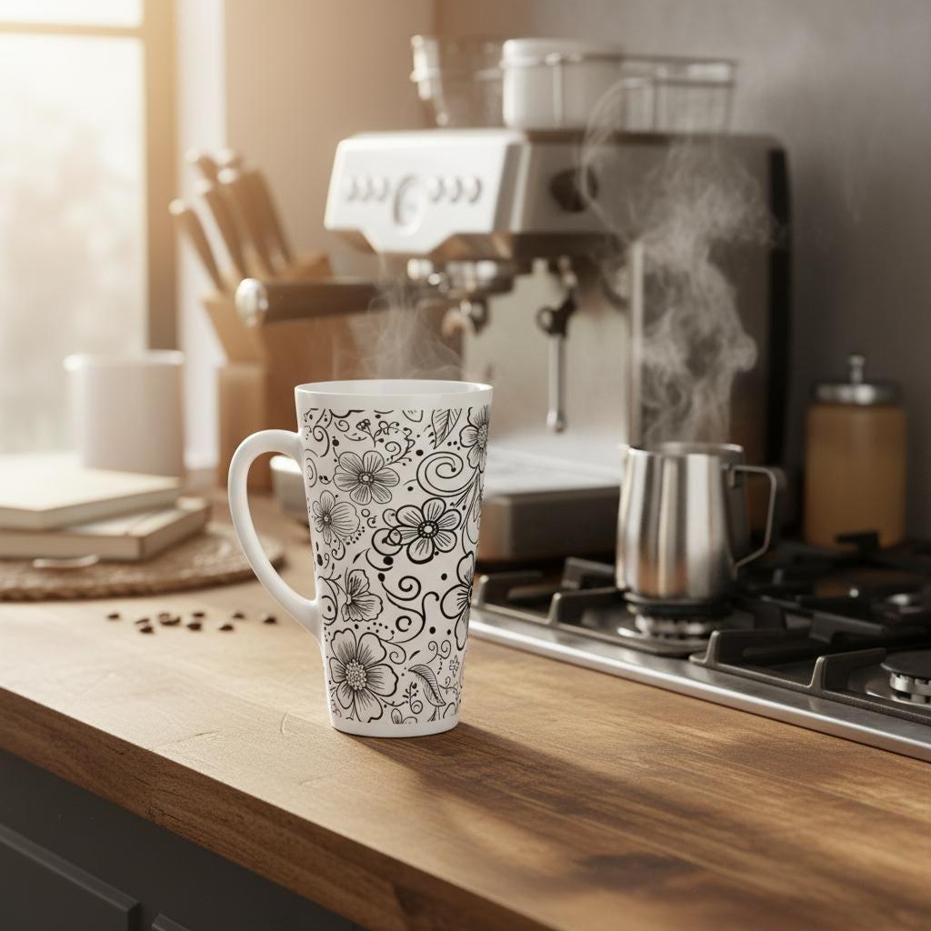 Latte 17oz Ceramic Mug - Coffee or Tea Cup, Extra Tall