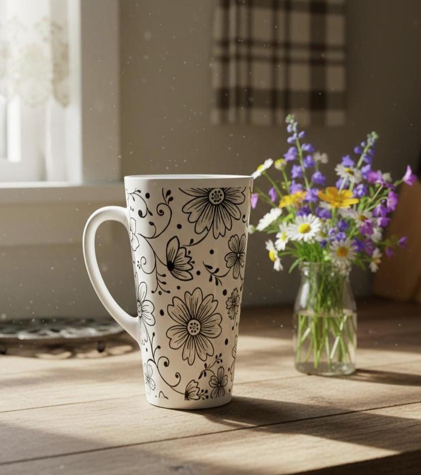 Latte 17oz Ceramic Mug - Coffee or Tea Cup, Extra Tall