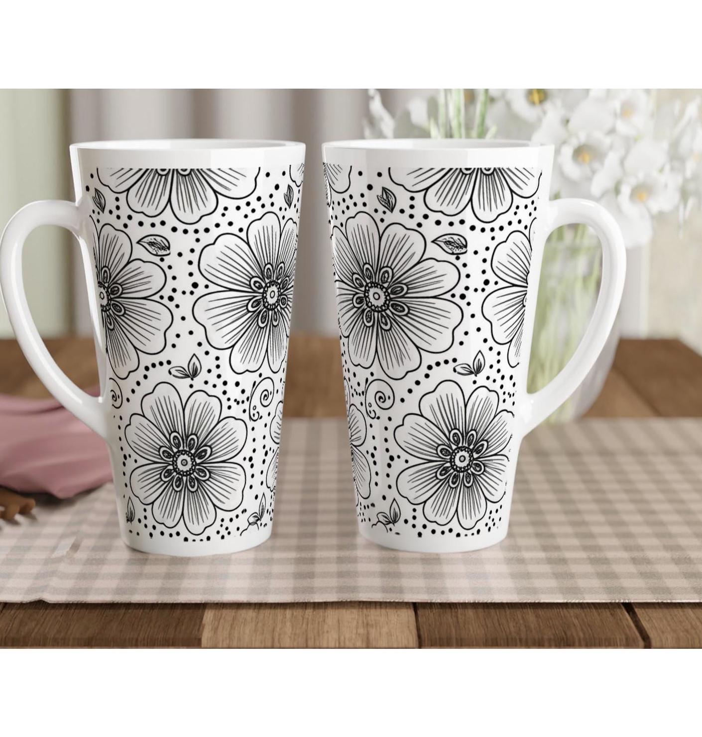 Latte 17oz Ceramic Mug - Coffee or Tea Cup, Extra Tall