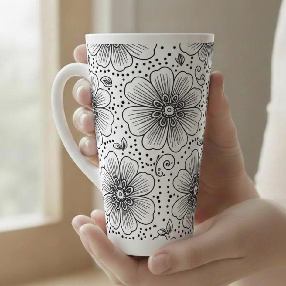 Latte 17oz Ceramic Mug - Coffee or Tea Cup, Extra Tall