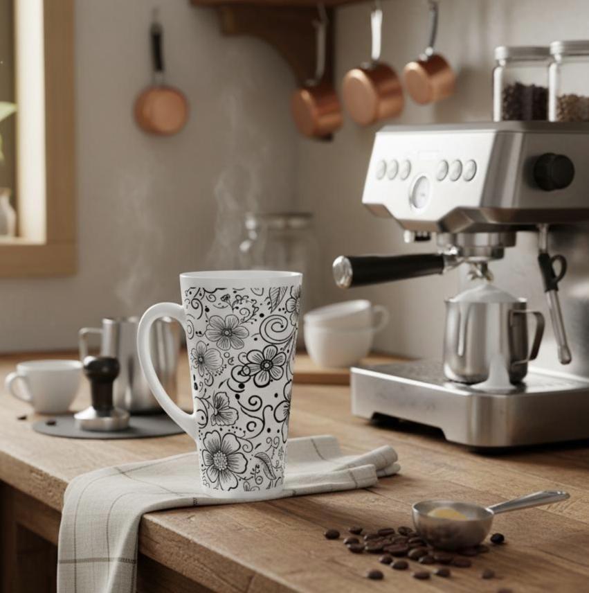 Latte 17oz Ceramic Mug - Coffee or Tea Cup, Extra Tall