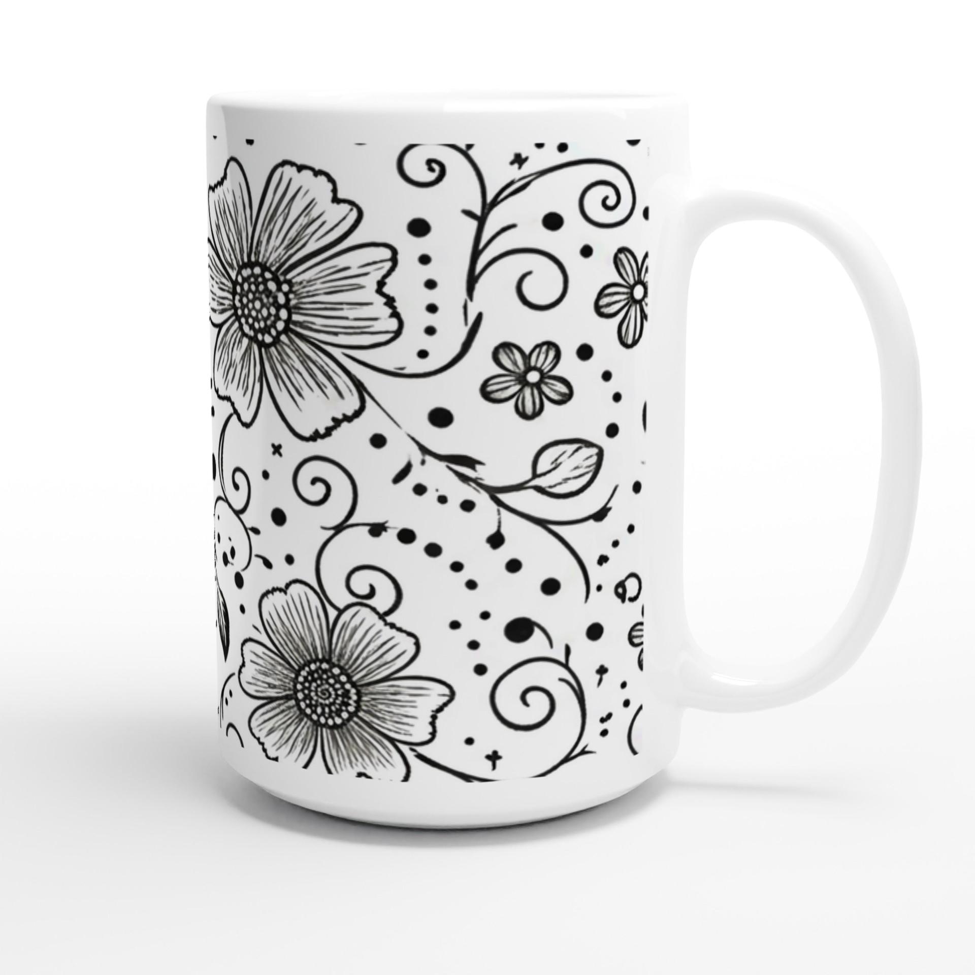 Floral Cups -  Large and Small Ceramic Mugs