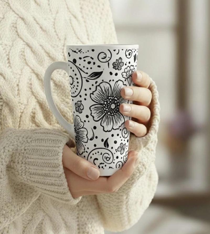 Latte 17oz Ceramic Mug - Coffee or Tea Cup, Extra Tall