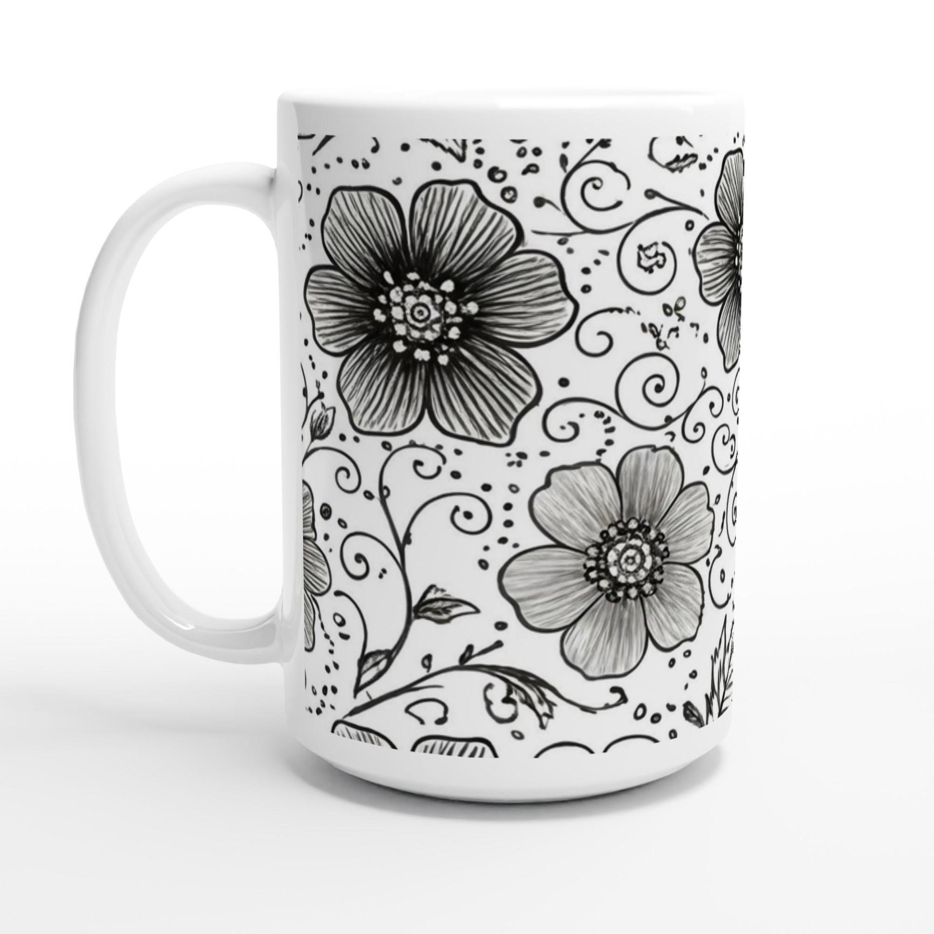 Floral Cups -  Large and Small Ceramic Mugs