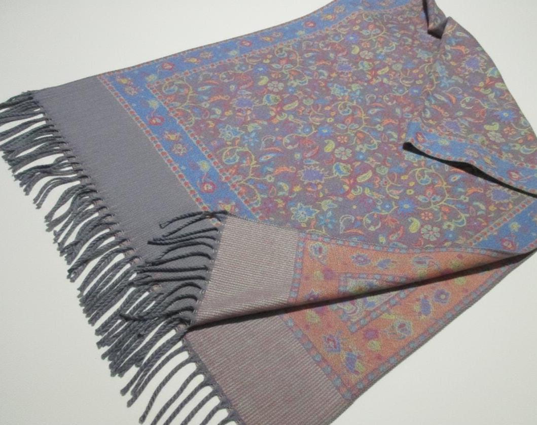 Reversible Soft Pashmina Shawl & Scarf for Women, Jacquard Brocade, Shawl, Sarong or Head Wraps
