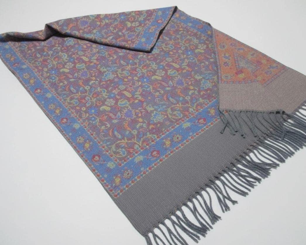 Reversible Soft Pashmina Shawl & Scarf for Women, Jacquard Brocade, Shawl, Sarong or Head Wraps