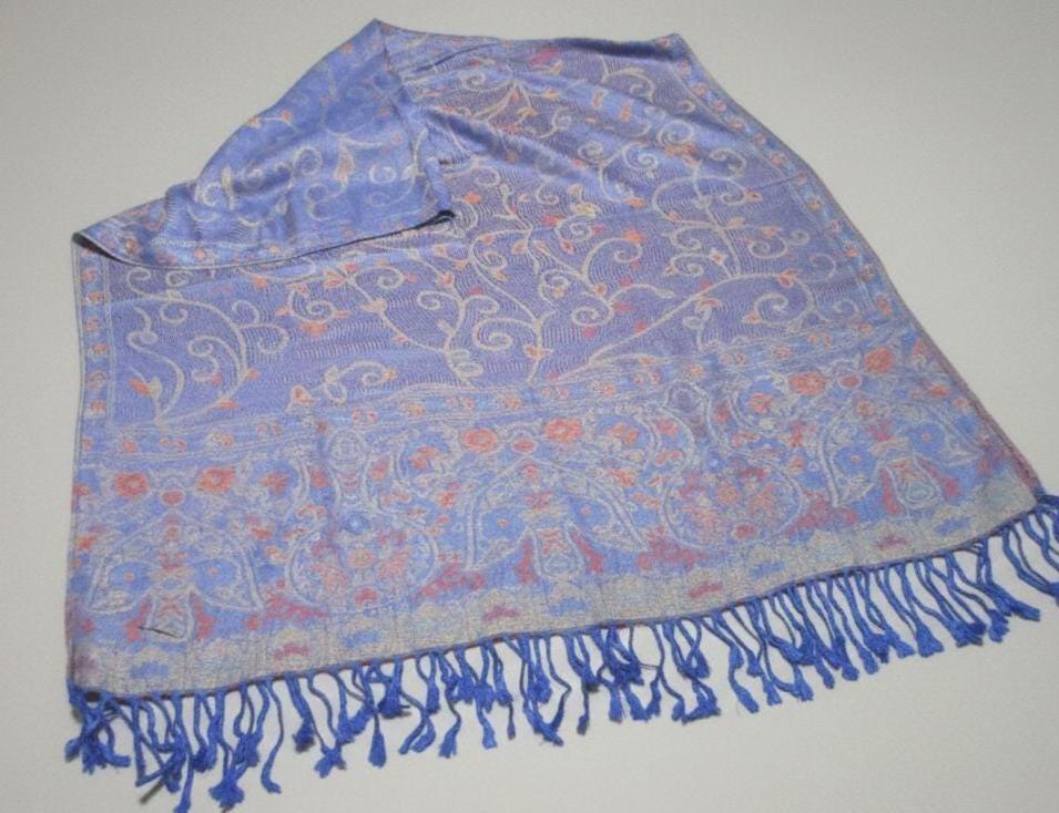 Soft Pashmina Shawl & Scarf for Women, Jacquard Brocade, Shawl, Sarong or Head Wraps