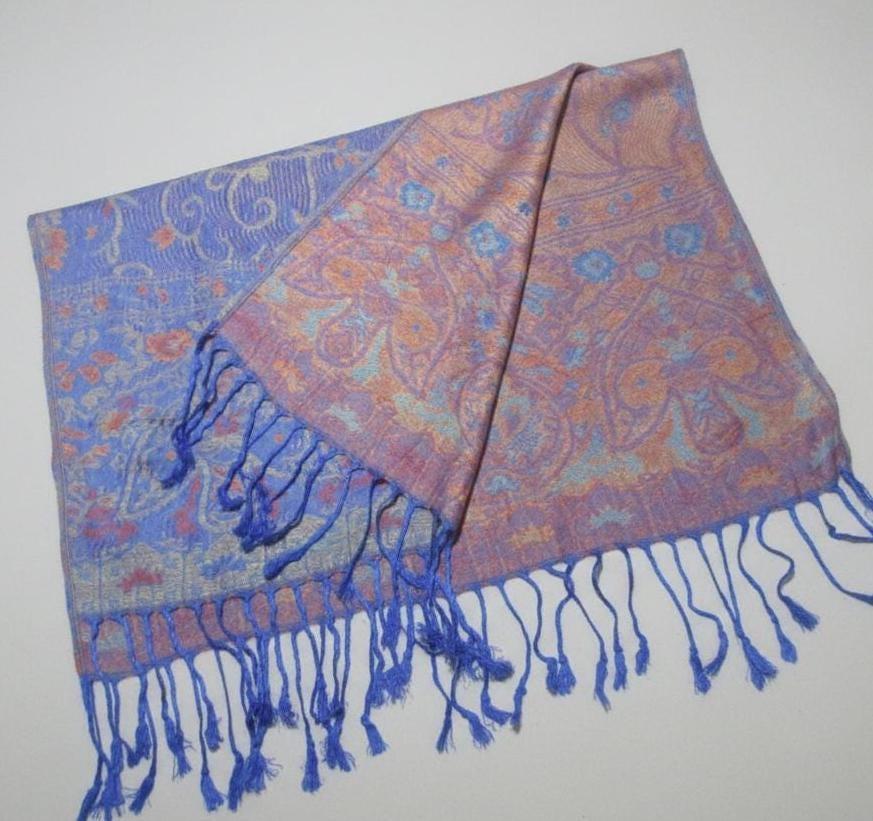 Soft Pashmina Shawl & Scarf for Women, Jacquard Brocade, Shawl, Sarong or Head Wraps