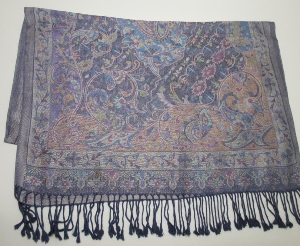 Reversible Soft Pashmina Shawl & Scarf for Women, Jacquard Brocade, Shawl, Sarong or Head Wraps