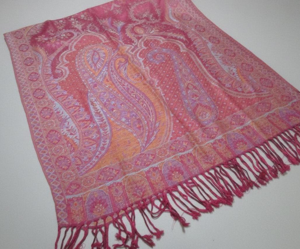 Reversible Soft Pashmina Shawl & Scarf for Women, Jacquard Brocade, Shawl, Sarong or Head Wraps